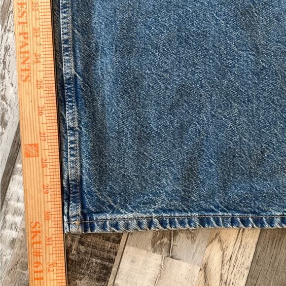 H&M Ultra High Rise Wide Leg Medium Wash Denim Jeans Plus Size 22 Distressed NEW - Picture 9 of 10